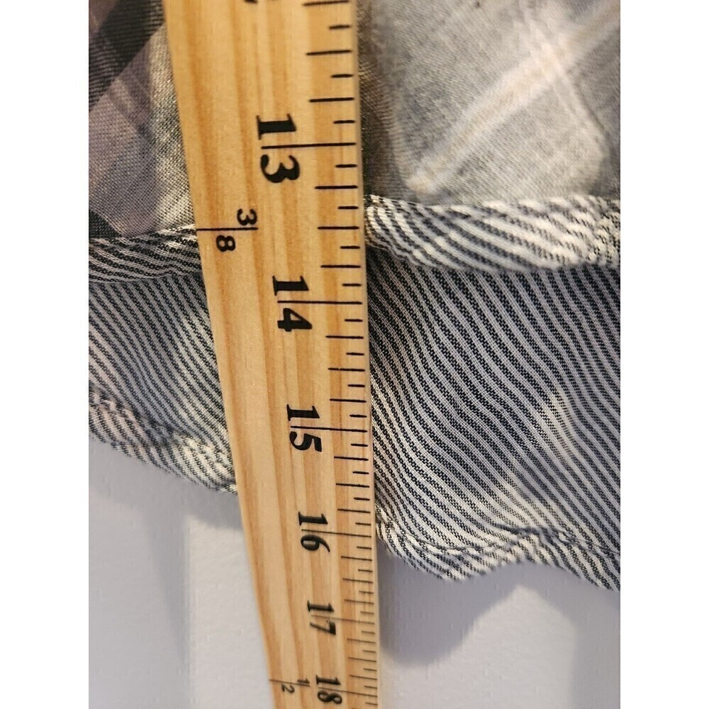 Bella Dahl Anthroplogie Plaid Spaghetti Strap Tank Sz M button closure high low - Picture 10 of 10